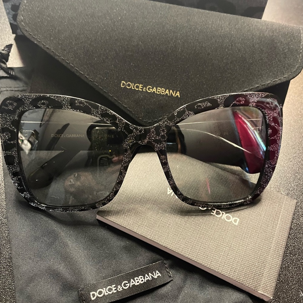 Dolce & Gabbana Snow Leopard Sunglasses Glitter Like Newin Box - Picture 2 of 7